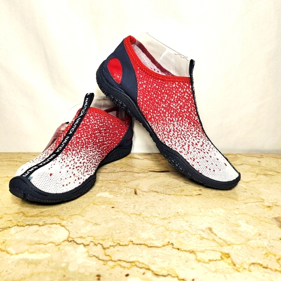 NWT Nautica Womens Red White & Blue "Francess" Slip-on Water Shoes Size 7 - Picture 1 of 8